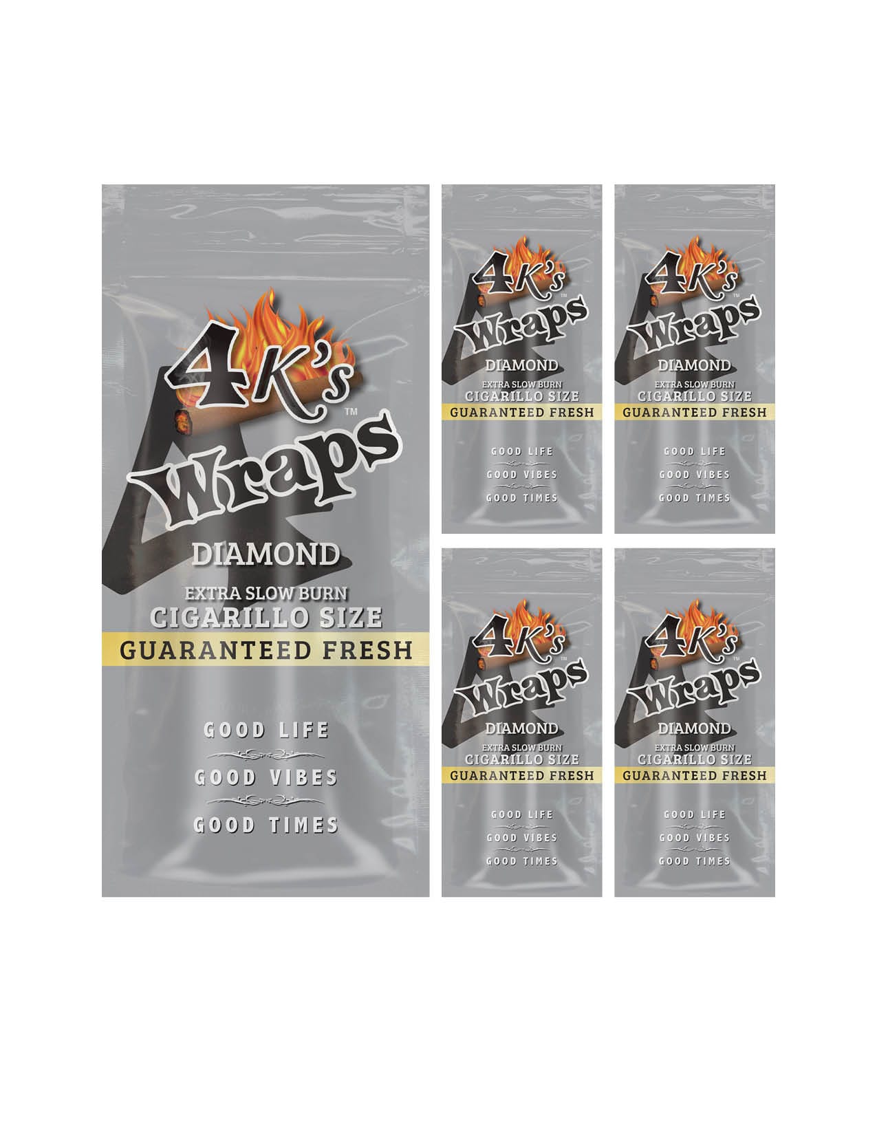 4ks Wraps Diamond 4 Cigar Wraps/5CT
