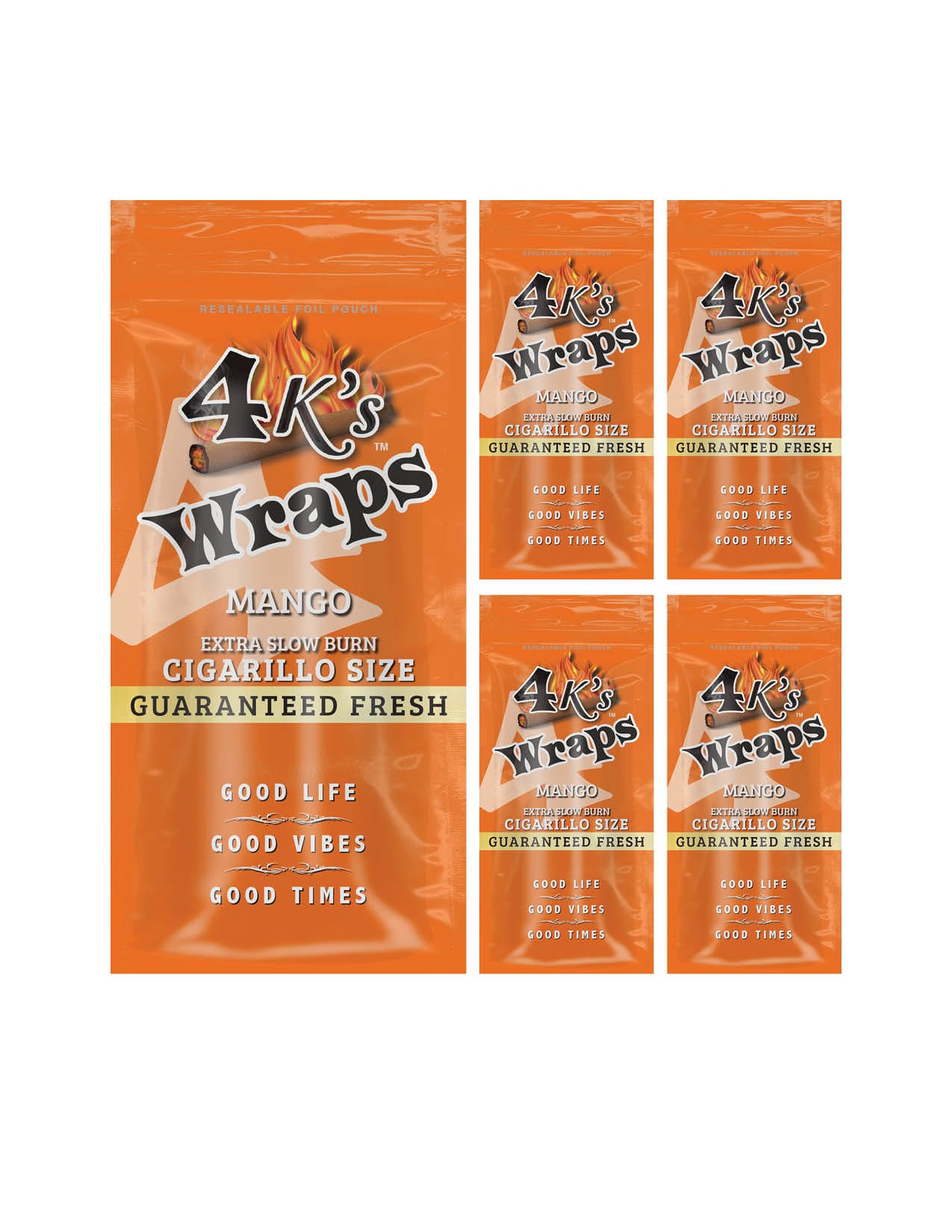 4ks Wraps Mango 4 Cigar Wraps/5CT