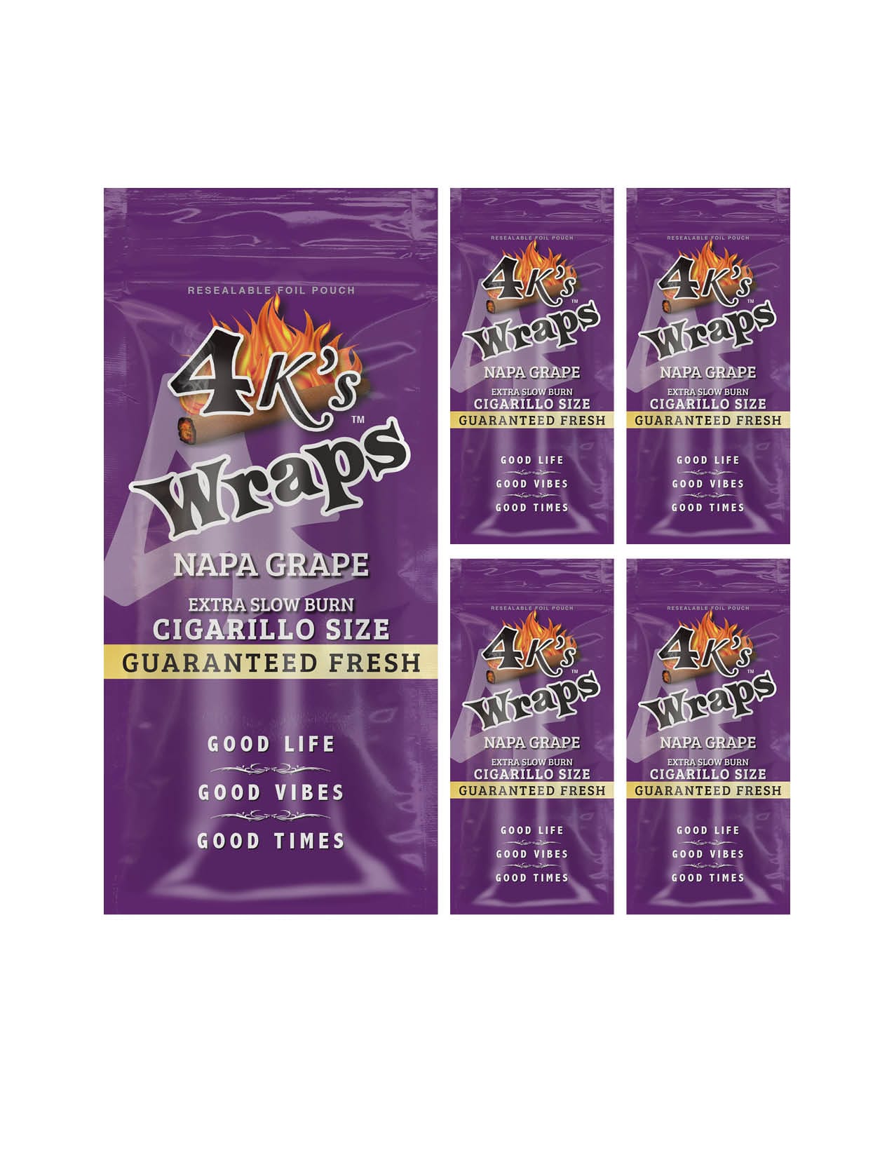 4ks Wraps Napa Grape 4 Cigar Wraps/5CT