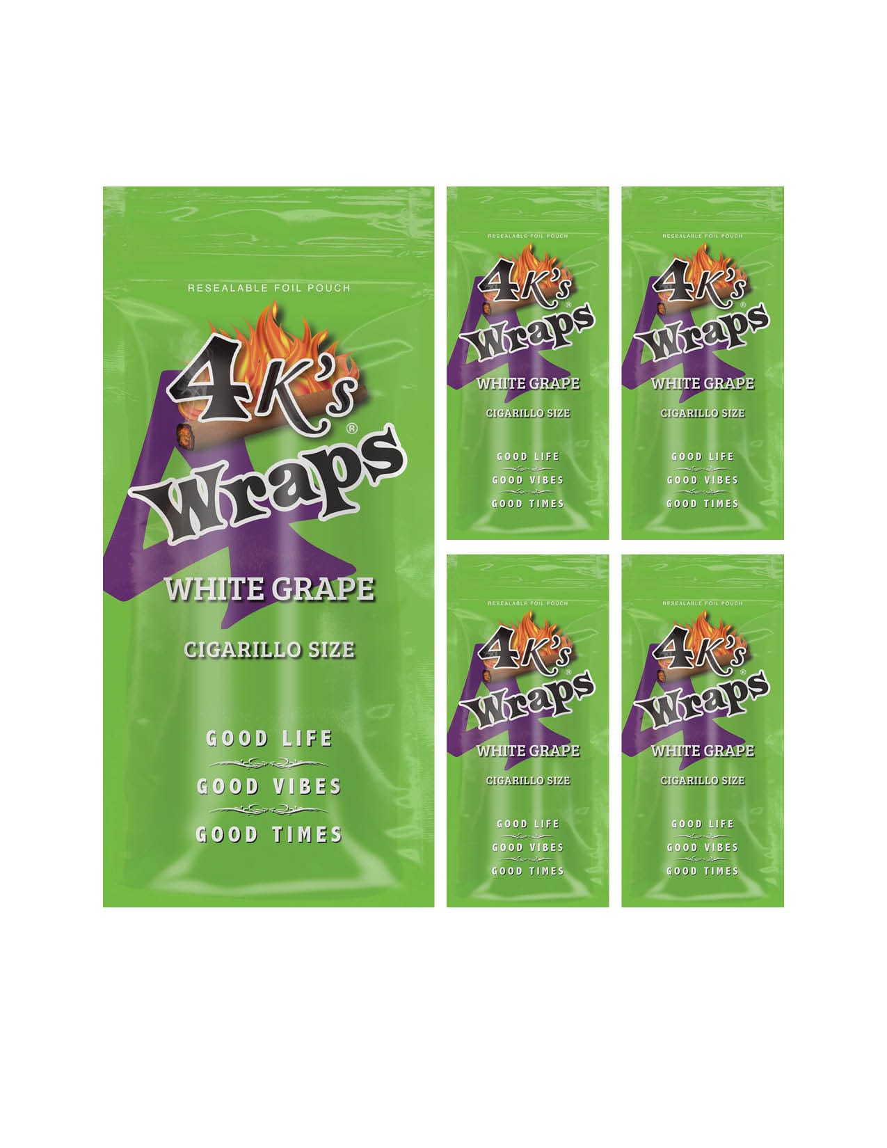 4ks Wraps White Grape 4 Cigar Wraps/5CT
