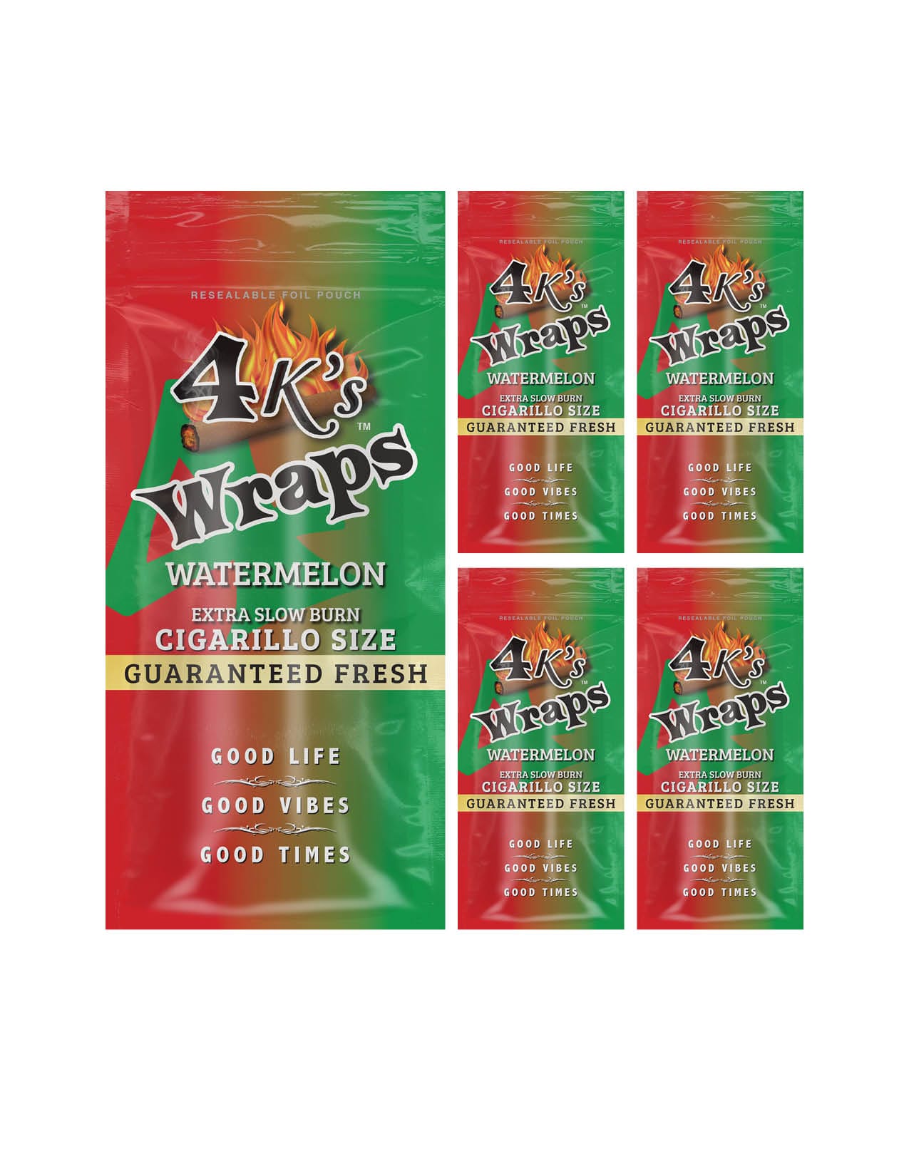 4ks Wraps Watermelon 4 Cigar Wraps/5CT