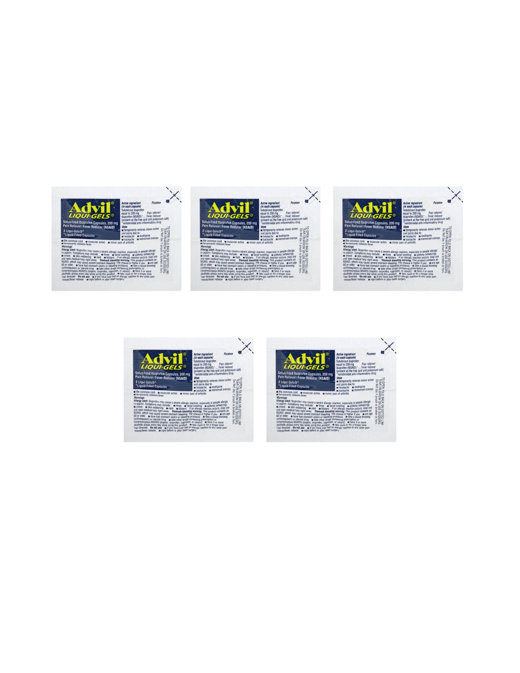 Advil Liqui-Gels Solubilized Ibuprofen 200 Mg 2 Capsules / 5CT