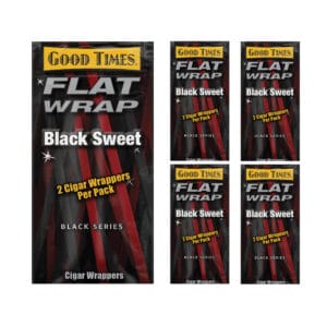 Flat Wraps Black Sweet 2 Cigar Wraps/5CT
