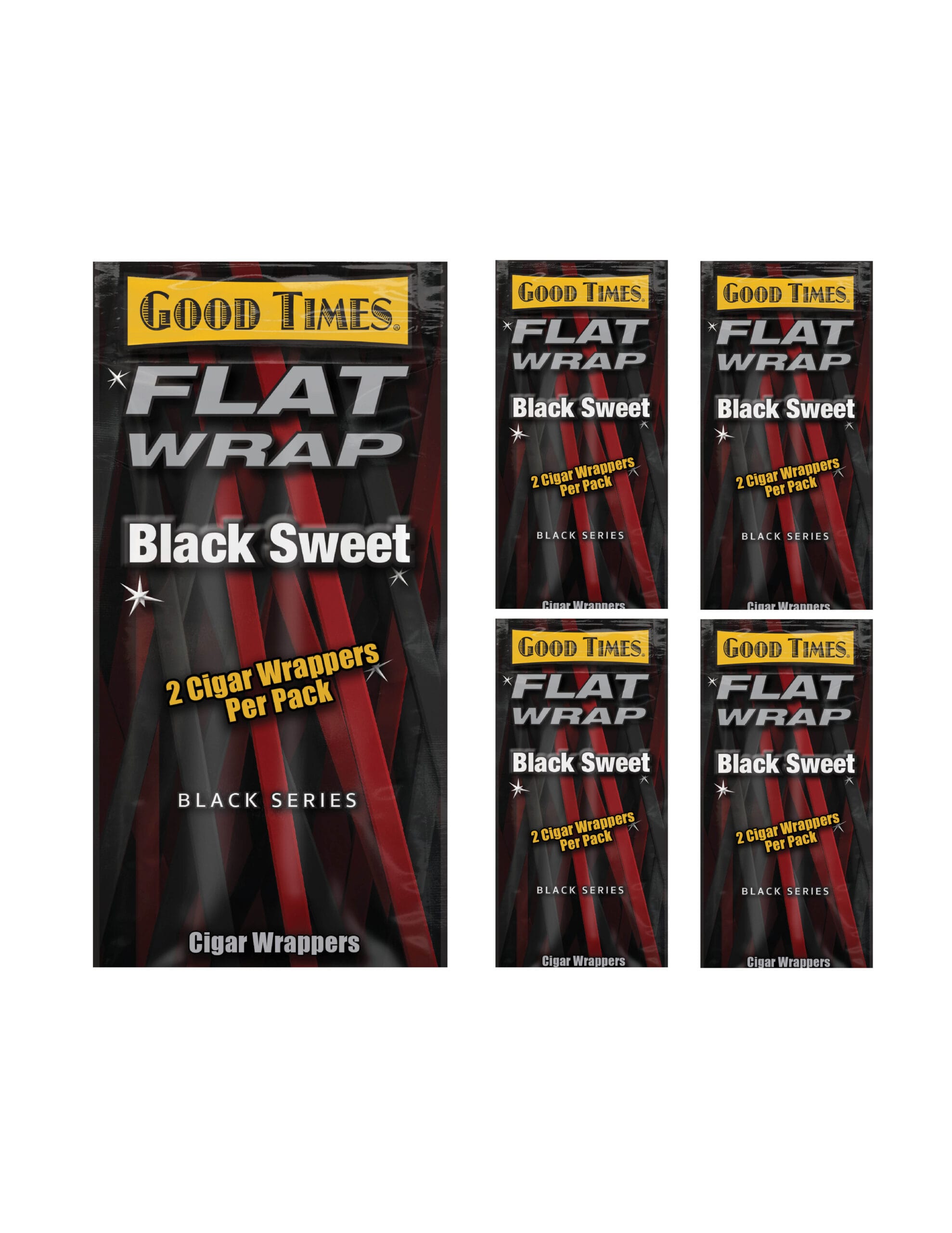 Flat Wraps Black Sweet 2 Cigar Wraps/5CT