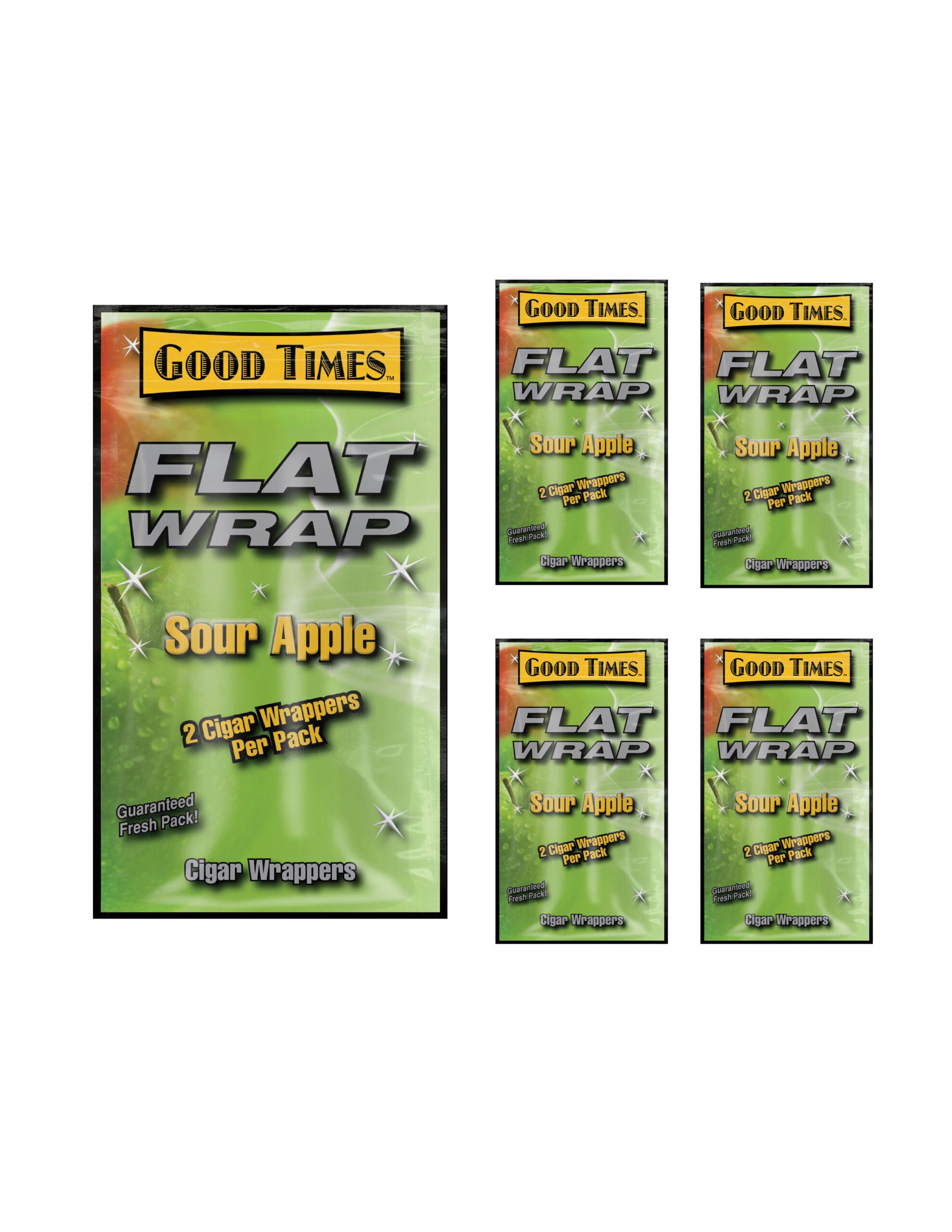 Flat Wraps Sour Apple 2 Cigar Wraps/5CT