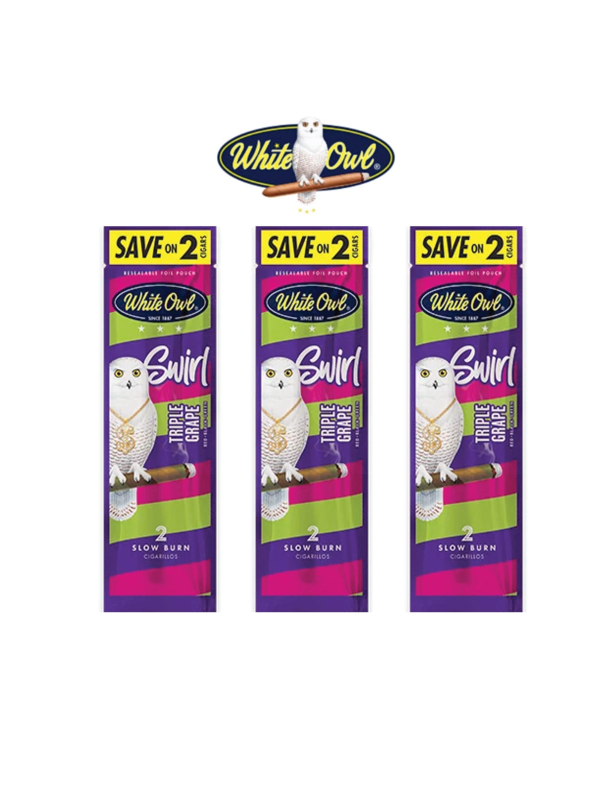 White Owl Swirl Triple Grape 2 Cigar/ 3CT