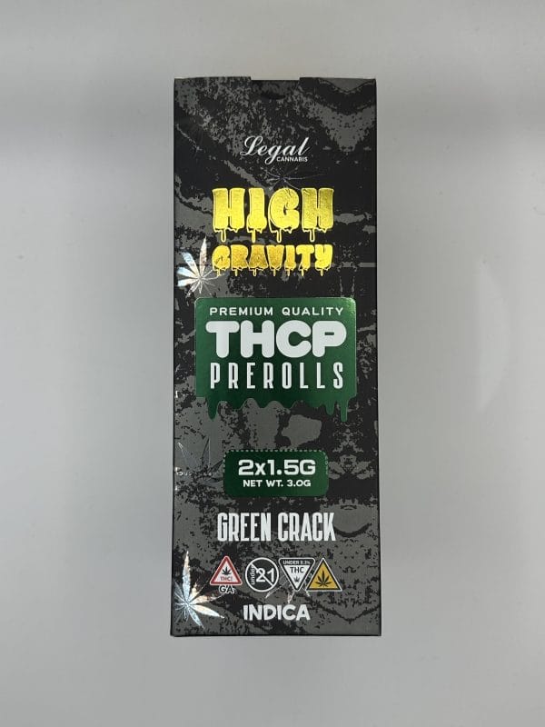 High Gravity THCP Green Crack Indica Pre-rolls 2×1.5G 1CT