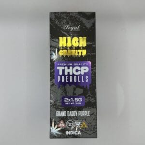 High Gravity THCP Grand Daddy Purple Indica Pre-rolls 2×1.5G 1CT