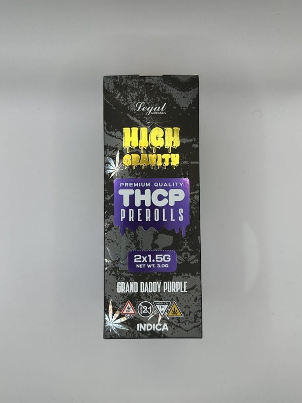 High Gravity THCP Grand Daddy Purple Indica Pre-rolls 2×1.5G 1CT