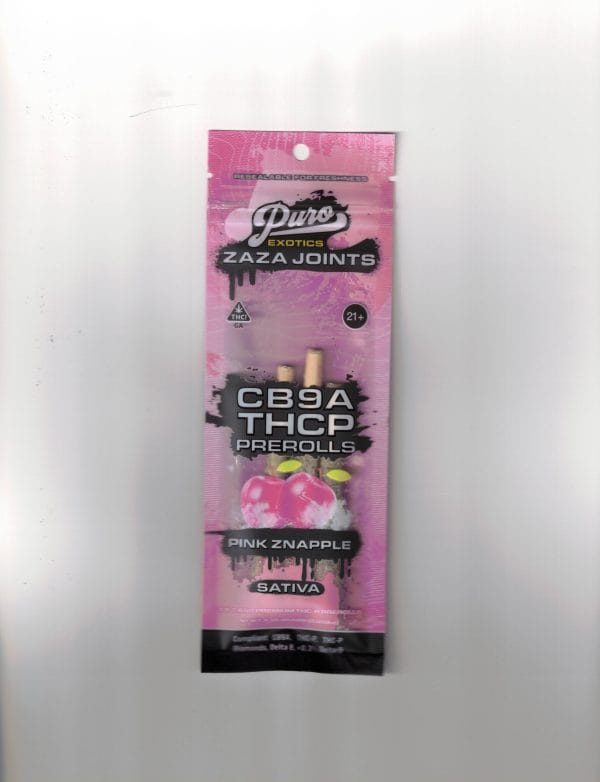 Puro Exotics Zaza Joints Pink Znapple Sativa CB9A THCP 3 Pre Rolls / 1CT