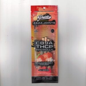 Puro Exotics Zaza Joints Strawberry Cough Hybrid CB9A THCP 3 Pre Rolls / 1CT
