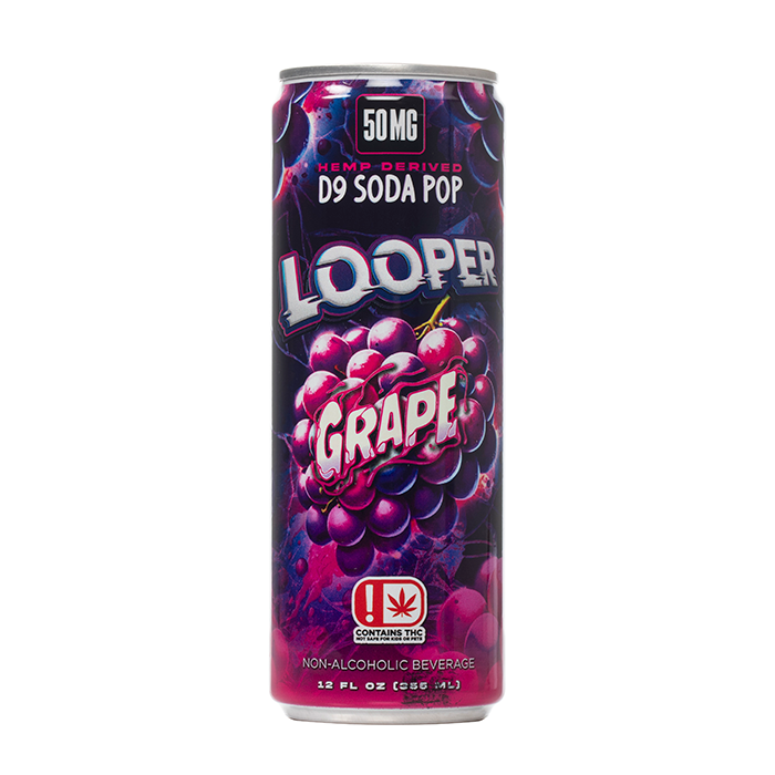 Looper Grape D9 Soda Pop Kratom Drink 50MG/1CT